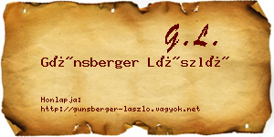 Günsberger László névjegykártya