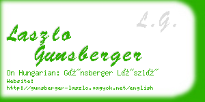 laszlo gunsberger business card